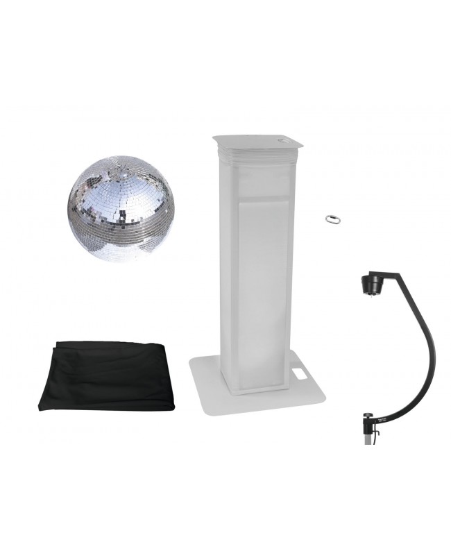 EUROLITE Set Spiegelkugel 50cm mit Stage Stand variabel + Cover schwarz Spiegelkugeln