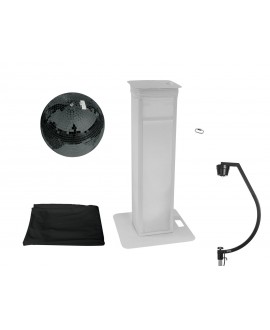 EUROLITE Set Palla a specchio 50cm nero con supporto da palco variabile + coperchio nero Sfere Specchiate