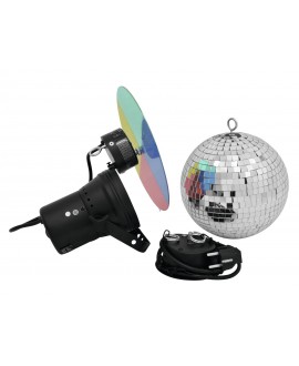 EUROLITE Set di sfere a specchio da 20 cm con pinspot Sfere Specchiate