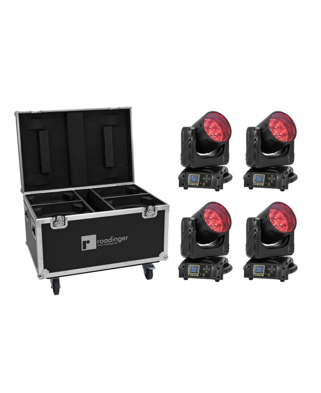 FUTURELIGHT Set 4x EYE-740 MK2 + custodia con ruote Teste mobili Wash