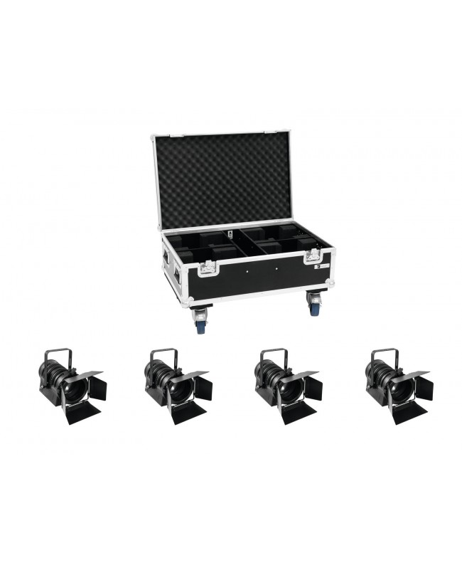 EUROLITE Set 4x LED THA-40PC bk + custodia Fari Fresnel
