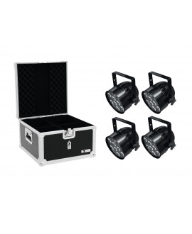 EUROLITE Set 4x LED PAR-56 QCL Short sw + EPS Case LED PAR