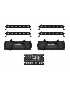 EUROLITE Set 4x LED BAR-6 QCL RGBW + 2x Borsa morbida + Controller Barre LED