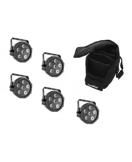 EUROLITE Set 5x LED SLS-6 TCL Spot + Borsa morbida PAR LED