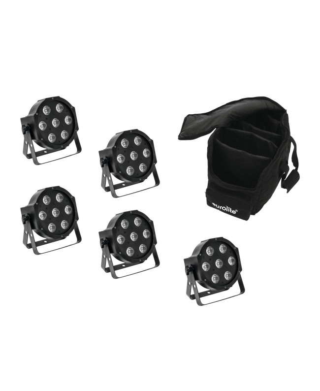 EUROLITE Set 5x LED SLS-7 HCL Spot + Soft Bag LED PAR