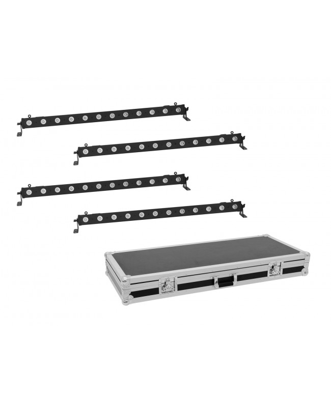 EUROLITE Set 4x LED BAR-12 QCL RGBA Leiste + Case LED BAR