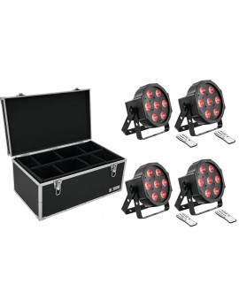 EUROLITE Set 4x LED SLS-7 HCL Floor + Case TDV-1 LED PAR