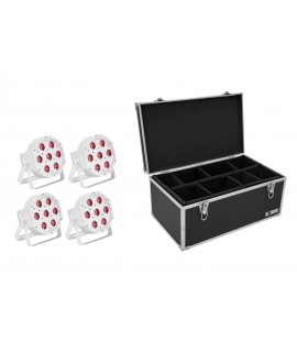 EUROLITE Set 4x LED SLS-7 HCL Floor white + Case LED PAR