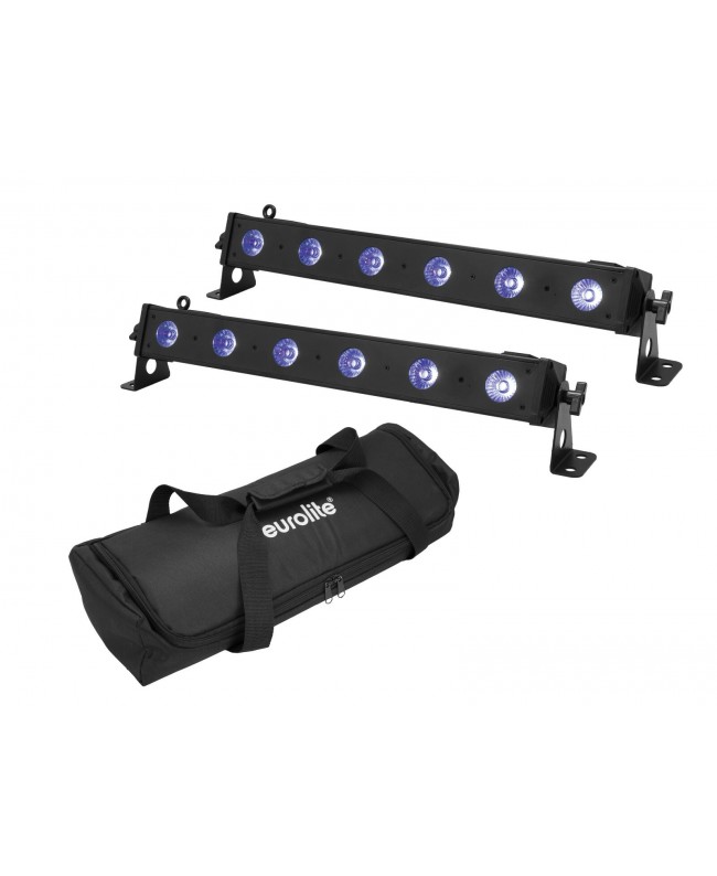 EUROLITE Set 2x LED BAR-6 QCL RGB+UV Bar + Soft Bag LED BAR