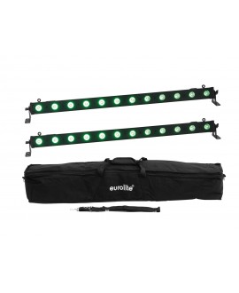 EUROLITE Set 2x LED BAR-12 QCL RGB+UV Bar + Borsa morbida Barre LED