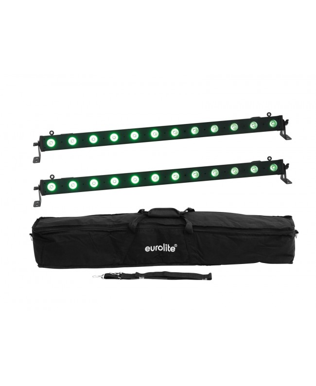 EUROLITE Set 2x LED BAR-12 QCL RGB+UV Bar + Soft Bag LED BAR