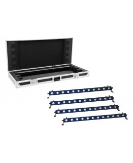 EUROLITE Set 4x LED BAR-12 QCL RGB+UV Leiste + Case LED BAR