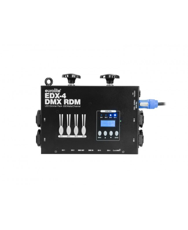 EUROLITE Set 4x PAR-38 Spot sw dim2warm + EDX-4 DMX RDM LED-Dimmerpack Parcans