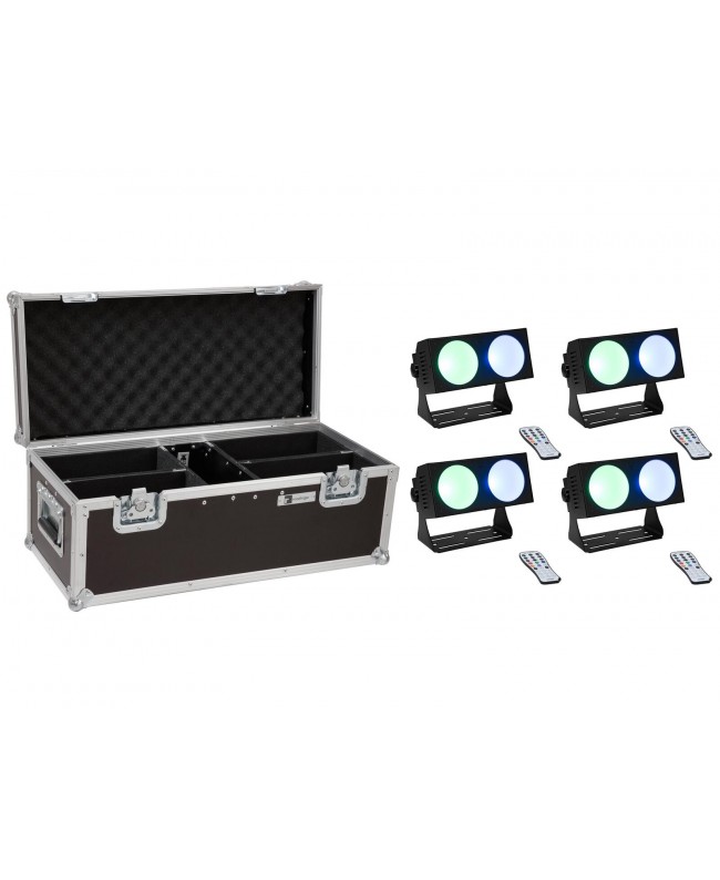 EUROLITE Set 4x LED CBB-2 COB RGB Leiste + Case LED BAR