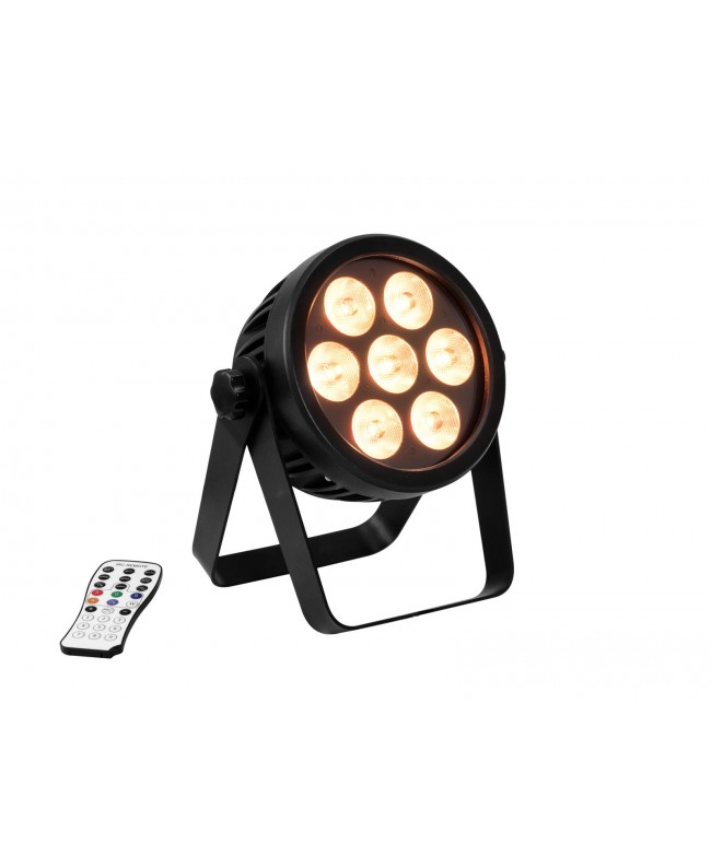 EUROLITE Set 4x LED 4C-7 Silent Slim Spot + USB QuickDMX + Case LED PAR