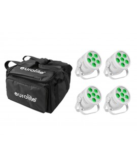 EUROLITE Set 4x LED Silent Par 6 QCL Floor ws + Soft-Bag LED PAR
