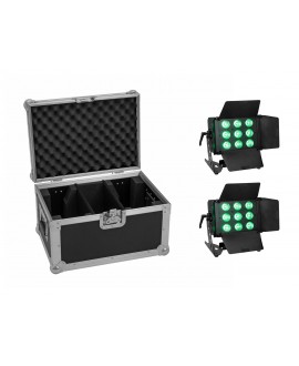 EUROLITE Set 2x LED CLS-9 QCL RGB/WW 9x7W + Custodia Cambiacolori LED
