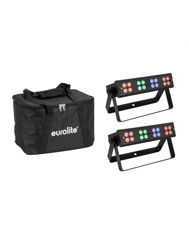 EUROLITE Set 2x LED Silent Bar 16x4W RGB/WW + Borsa morbida Barre LED