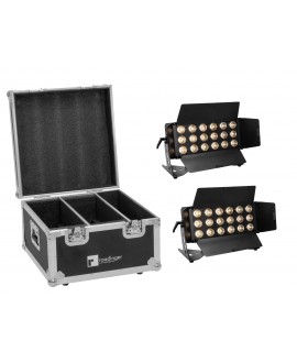 EUROLITE Set 2x LED CLS-18 QCL RGB/WW 18x7W + Flightcase LED Fluter