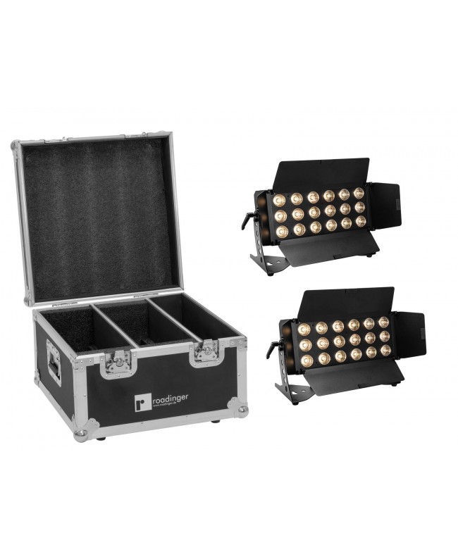 EUROLITE Set 2x LED CLS-18 QCL RGB/WW 18x7W + Flightcase Cambiacolori LED