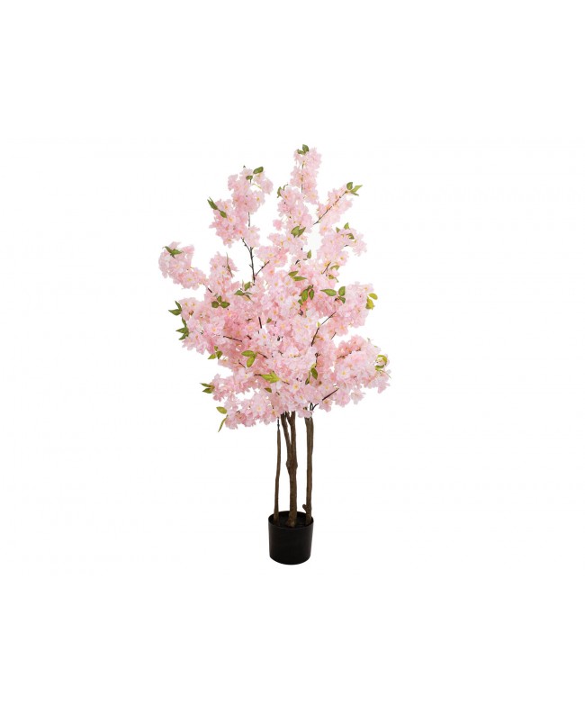 Europalms Ciliegio a 3 tronchi, pianta artificiale, rosa, 160cm Fiori & piante