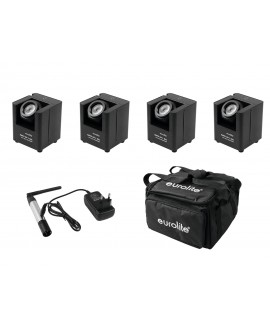 Eurolite Set 4x AKKU UP-1 + SB-4 Soft-Bag + QuickDMX Funksender Batteriebetriebene Leuchten
