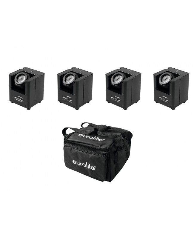 Eurolite Set 4x AKKU UP-1 + SB-4 Borsa morbida Fari LED a batteria