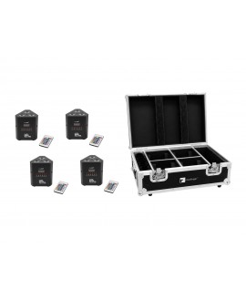 Eurolite Set 4x AKKU TL-3 TCL QuickDMX + Case with charging function Battery Lights