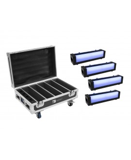 Eurolite Set 4x AKKU Bar-6 Glow QCL + Case with charging function Battery Lights