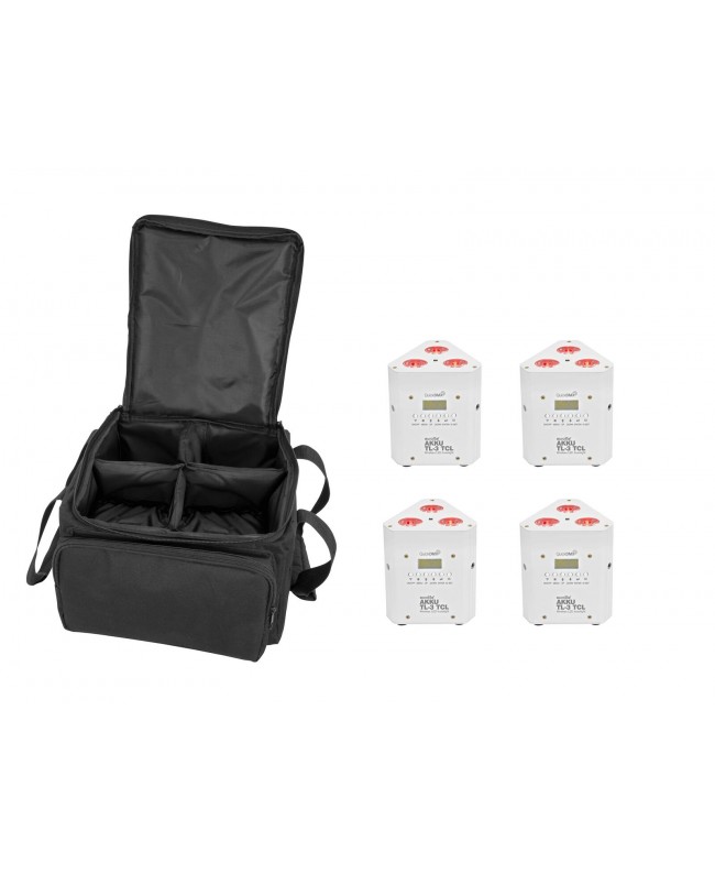 Eurolite Set 4x AKKU TL-3 TCL white + SB-4 Soft Bag Battery Lights