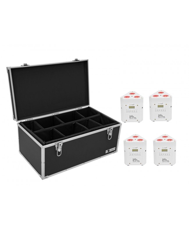 Eurolite Set 4x AKKU TL-3 TCL white + Case TDV-1 Battery Lights