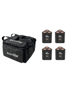 Eurolite Set 4x AKKU TL-3 QCL RGB+UV Trusslight + SB-4 Soft Bag Battery Lights