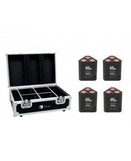 Eurolite Set 4x AKKU TL-3 QCL RGB+UV Trusslight + Case mit Ladefunktion Batteriebetriebene Leuchten