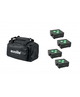 Eurolite Set 4x AKKU IP Flat Light 3 bk + Soft Bag Battery Lights