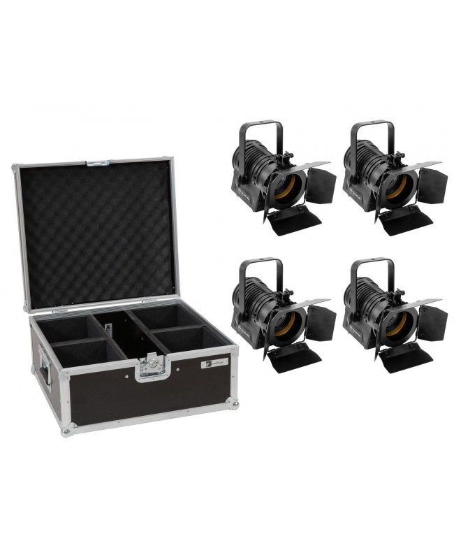 Eurolite Set 4x AKKU THA-20PC TRC Theater Spot bk + Custodia Fari LED a batteria