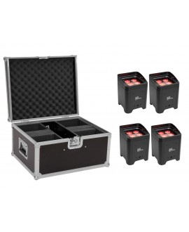 Eurolite Set 4x AKKU UP-4 Entry QCL Spot + custodia Fari LED a batteria