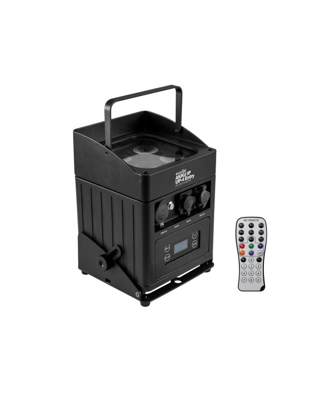 Eurolite Set 4x AKKU IP UP-4 Entry QCL Spot QuickDMX + Custodia Fari LED a batteria