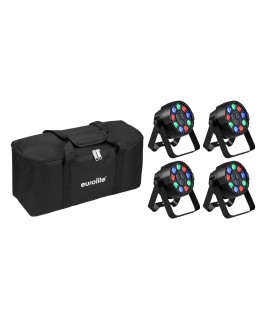 Eurolite Set 4x AKKU Mini PARty RGBW Spot MK2 + Borsa morbida Fari LED a batteria
