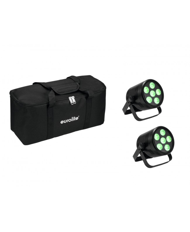 Eurolite Set 2x AKKU PAR 6 QCL + Soft Bag Battery Lights