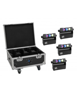 Eurolite Set 4x AKKU MBT-3 Spot MK2 + Flightcase mit Rollen und Ladefunktion Batteriebetriebene Leuchten