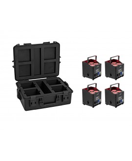 Eurolite Set 4x AKKU UP-4 QCL Spot QuickDMX MK2 + Plastic case Battery Lights