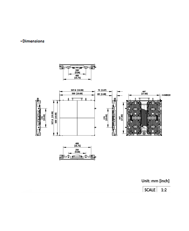 Hikvision RENTAL LEDWALL OUTDOOR P2,9MM 50x50CM CABINET - SERIE ARIES LED Wall per esterni