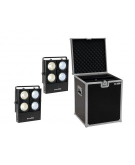 Eurolite Set 2x Audience Blinder 4x100W LED COB CW/WW + Case Blinders