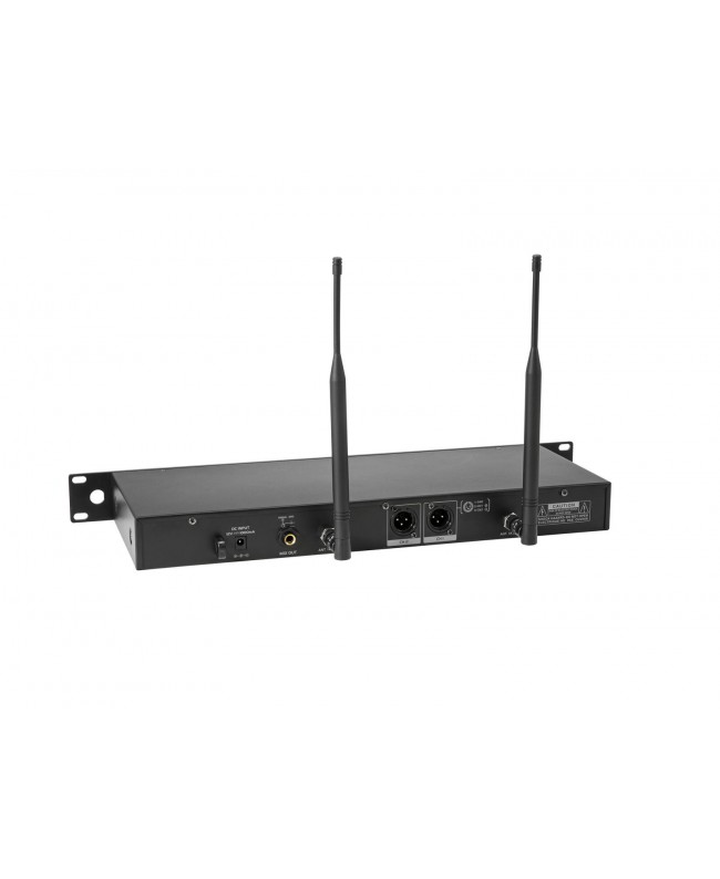 Omnitronic UHF-602 2-Kanal Funkmikrofon-System 823-832/863-865 MHz Drahtlossystem mit Handsender