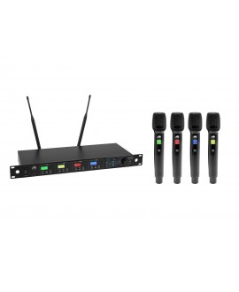Omnitronic UHF-604 4-channel Wireless Mic System 823-832/863-865 MHz Handheld Wireless Systems