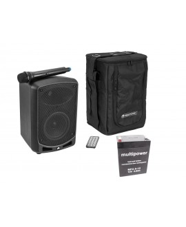 Omnitronic Set WAMS-65BT + Battery + Carrying Bag Battery powered PA