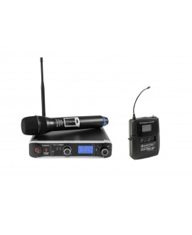 Omnitronic Set UHF-301 Receiver + Transmitter 823-832/863-865 MHz Handheld Wireless Systems