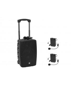 Omnitronic Set WAMS-10BT2 MK2 + 2 trasmettitori Bodypack + 2 cuffie Diffusori a batteria