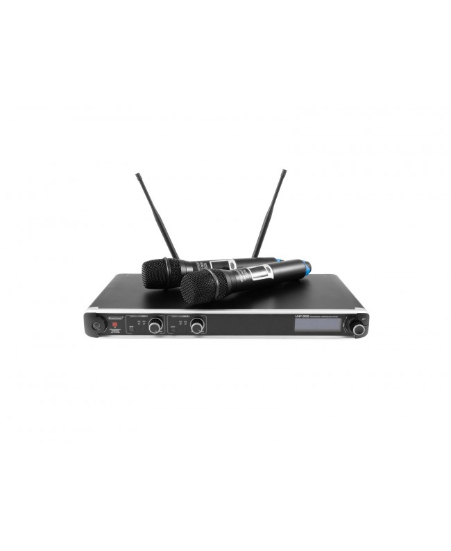 Omnitronic Set UHF-301 Ricevitore + Cuffia + 2x Trasmettitore 823-832/863-865 MHz Sistema wireless Headset