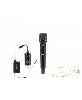Omnitronic Set FAS TWO + Dyn. Funkmikrofon + BP + Headset 660-690MHz Drahtlossystem mit Handsender